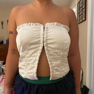 White satin princess polly top